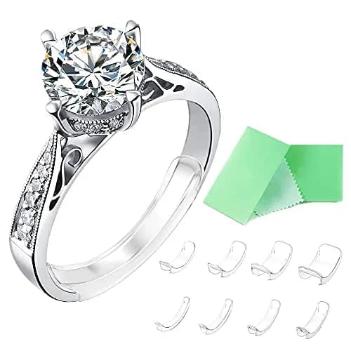 Feramox Invisible Ring Size Adjuster Set | 8 pcs, Transparent, Fits 1mm-10mm Bands thumbnail 1