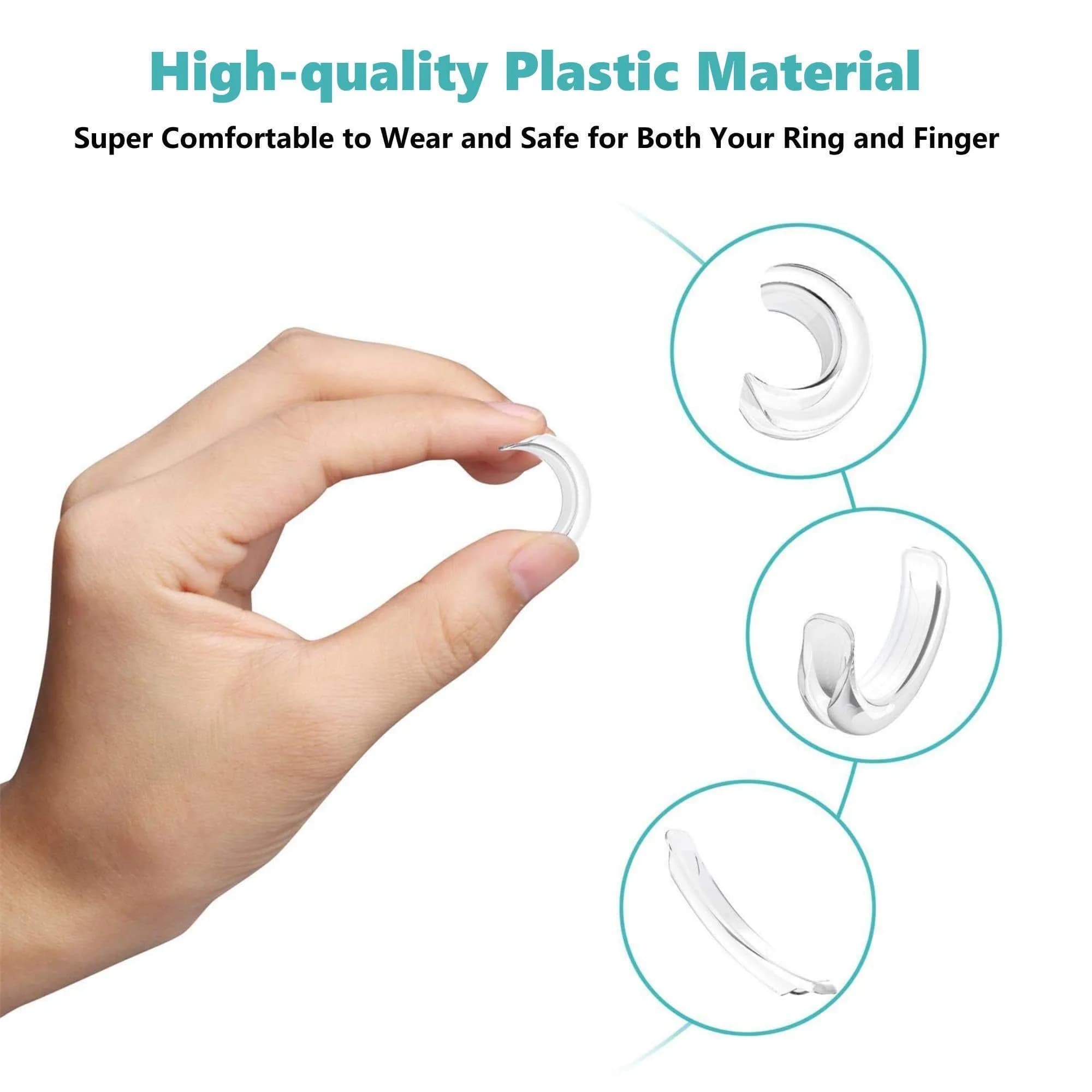 Feramox Invisible Ring Size Adjuster Set | 8 pcs, Transparent, Fits 1mm-10mm Bands - view 3