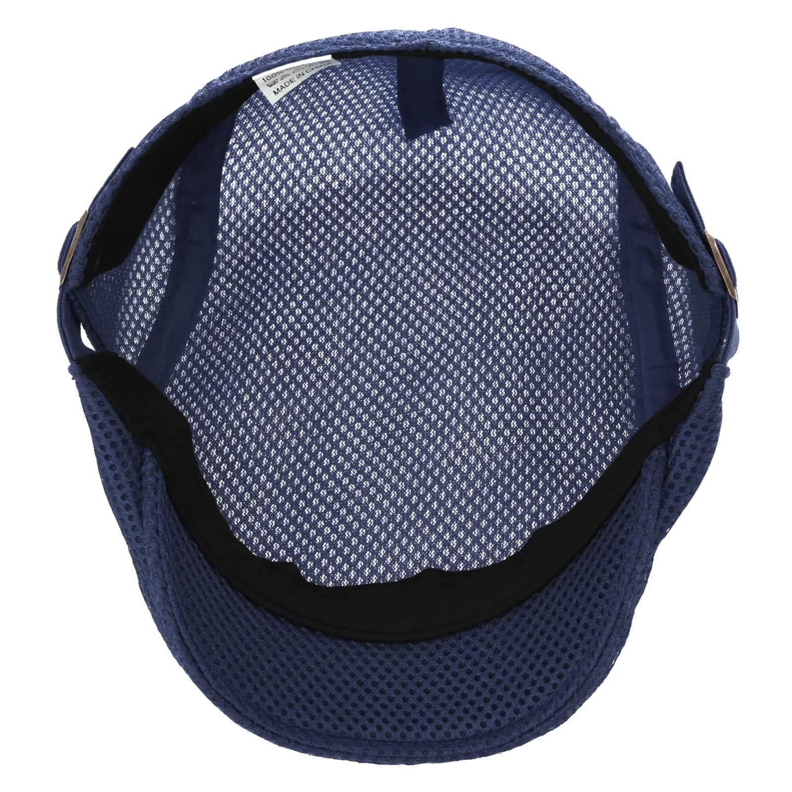 VOBOOM Men's Breathable Mesh Summer Hat Adjustable Newsboy Beret Ivy Cabbie Flat Cap Navy 57-60cm (2.25-2.36in) - view 5