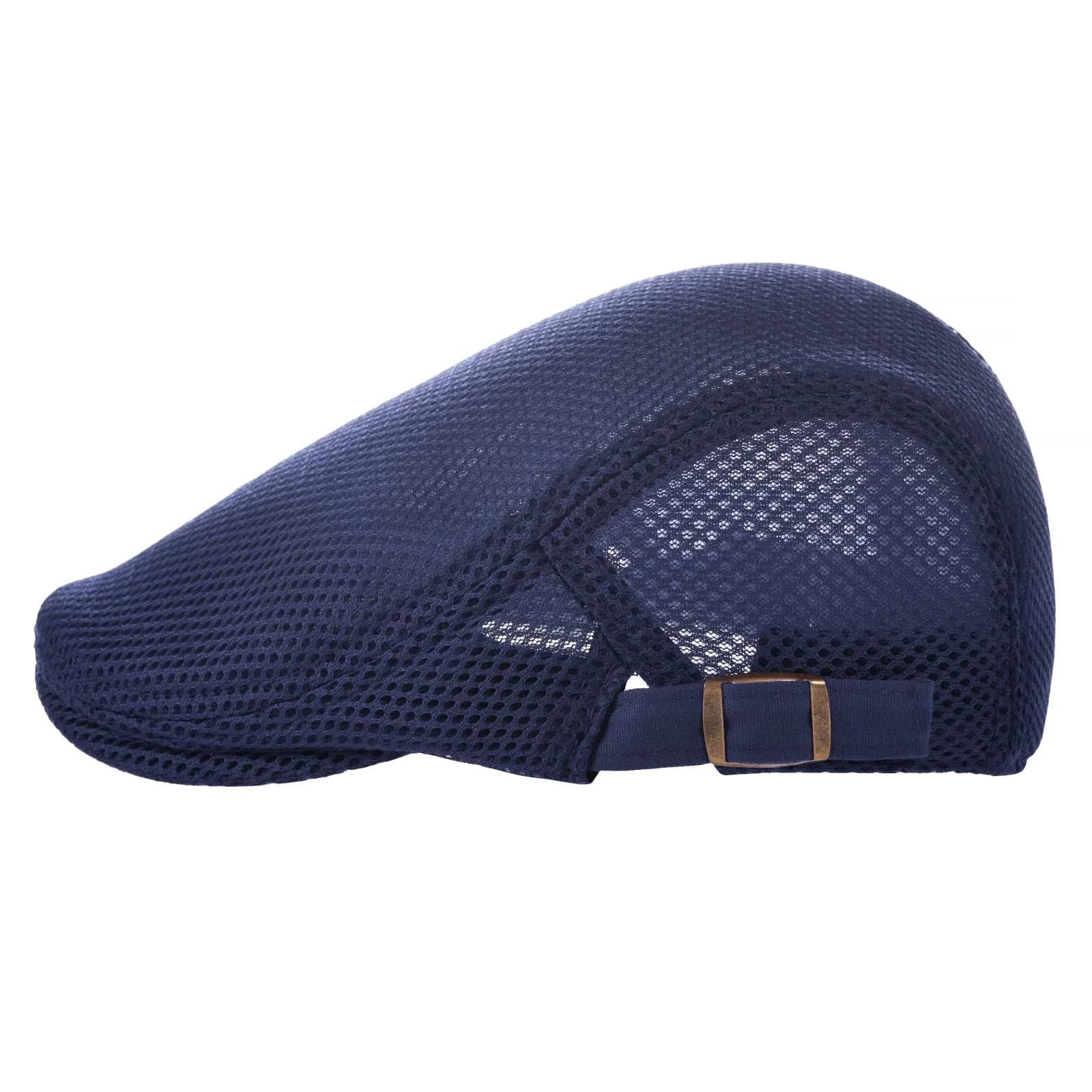 VOBOOM Men's Breathable Mesh Summer Hat Adjustable Newsboy Beret Ivy Cabbie Flat Cap Navy 57-60cm (2.25-2.36in) - view 2