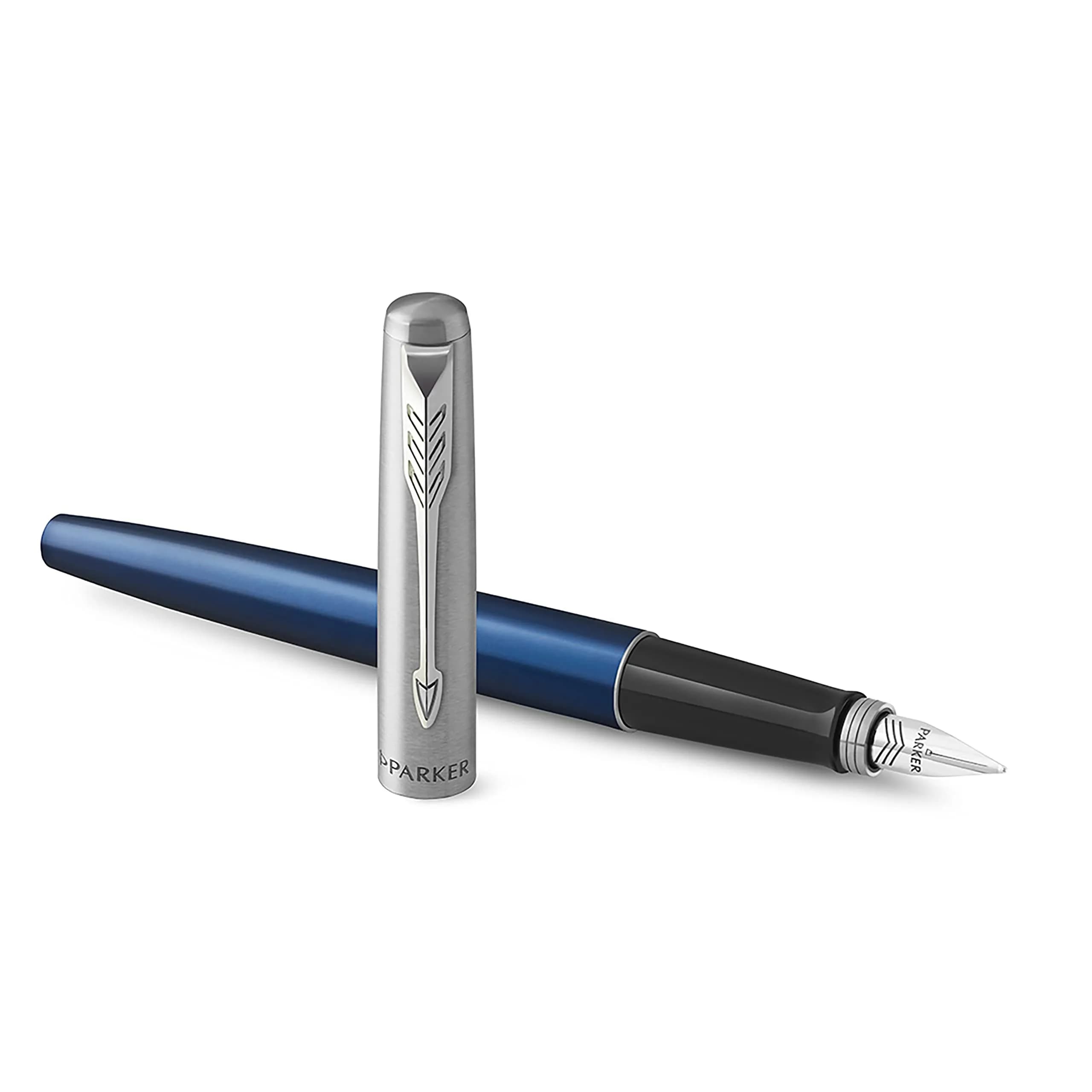 Parker Jotter Fountain Pen Royal Blue Medium Nib with Blue Ink Gift Box | Smooth Ink Flow Writing Instrument