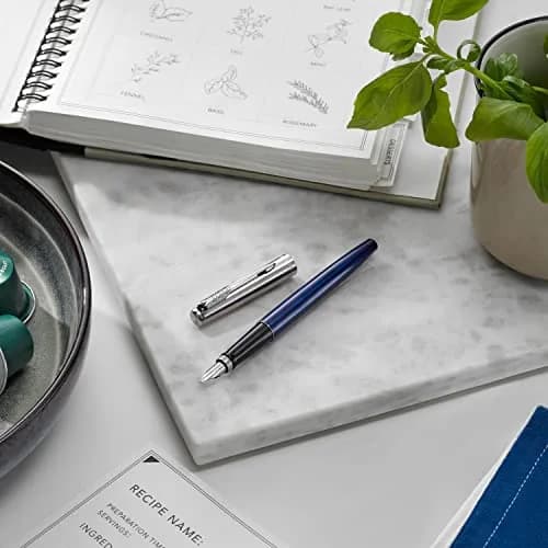 Parker Jotter Fountain Pen Royal Blue Medium Nib with Blue Ink Gift Box | Smooth Ink Flow Writing Instrument thumbnail 5