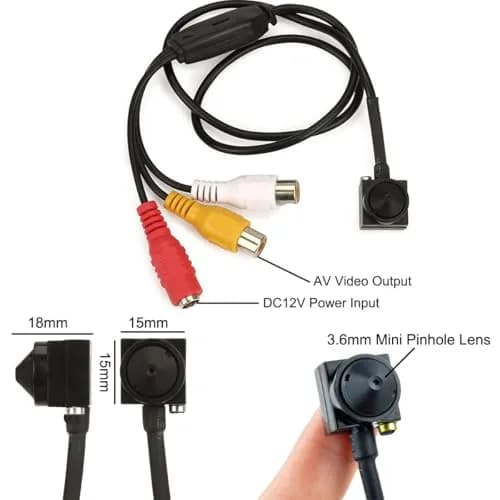 Vanxse CCTV HD Mini Spy Pinhole Security Camera 1000TVL Indoor/Outdoor (VS-TN007) | 720p Resolution thumbnail 3