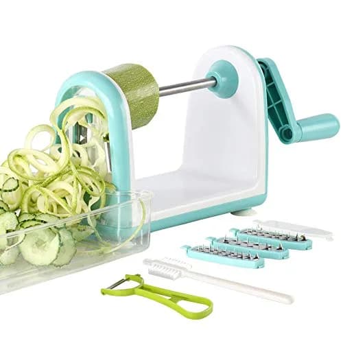 Ourokhome Zucchini Noodle Maker Spiralizer 5 Blades | Vegetable Slicer for Veggie Noodles & Curly Chips thumbnail 1
