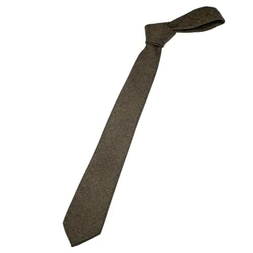 JEMYGINS 2.4" Skinny Tie 6cm (2.4") x 147cm (58") | Olive Green Cashmere Wool Blend Business Tie thumbnail 2