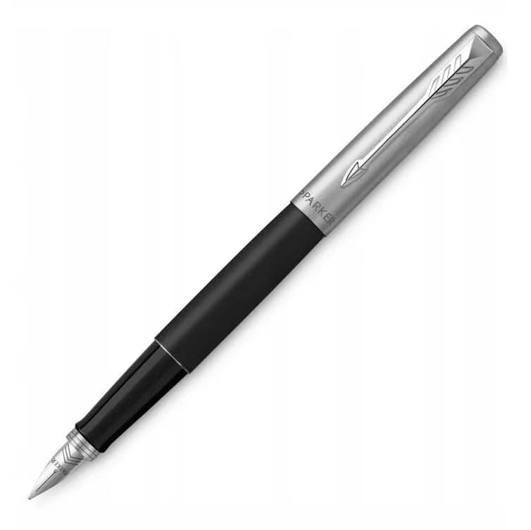 Parker Jotter Fountain Pen Black Stainless Steel Medium Nib Blue Ink | Iconic Design for Smooth Writing thumbnail 4