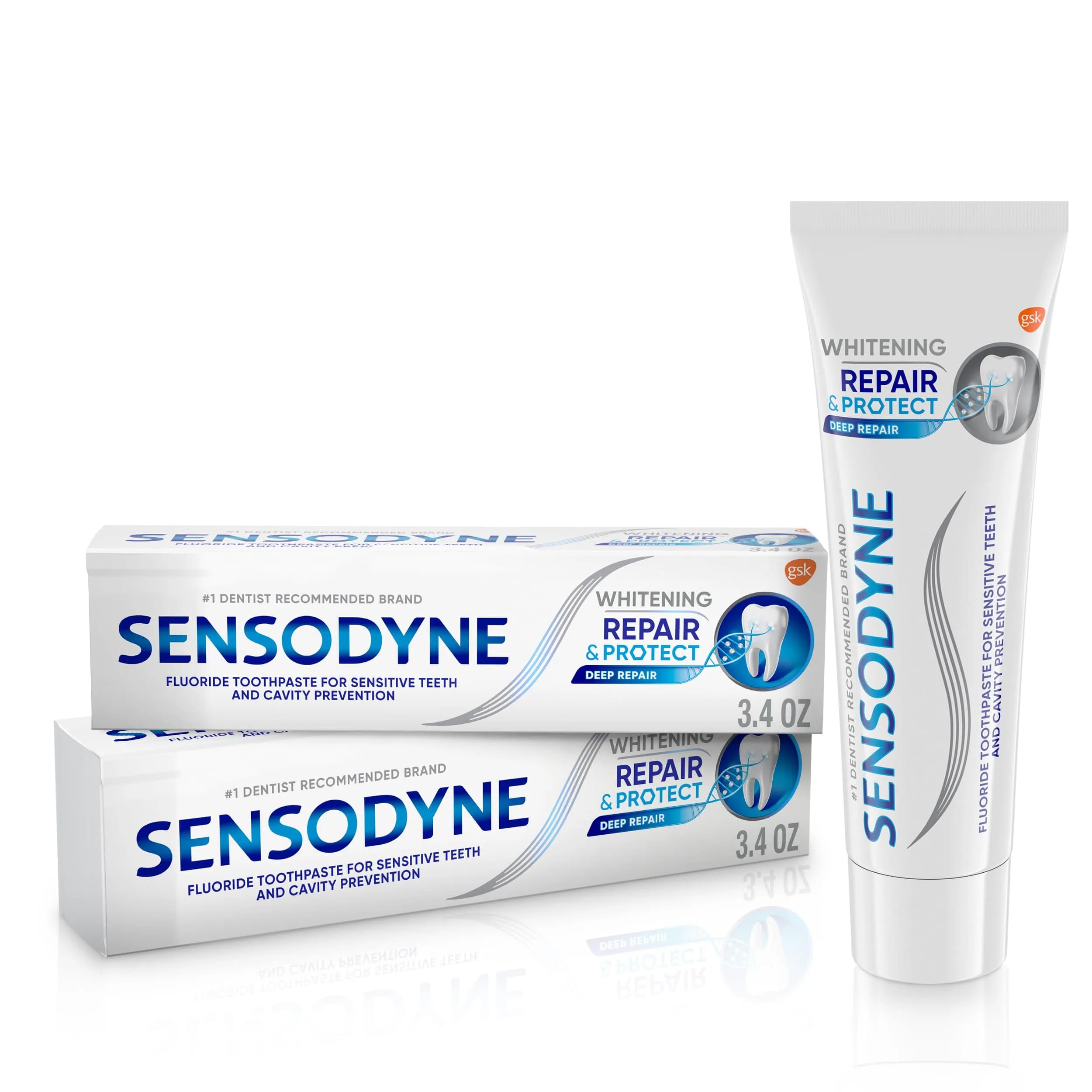 Sensodyne Repair and Protect Whitening Toothpaste 6.8 oz (201 ml) | Clinically Proven Sensitivity Relief - main product image