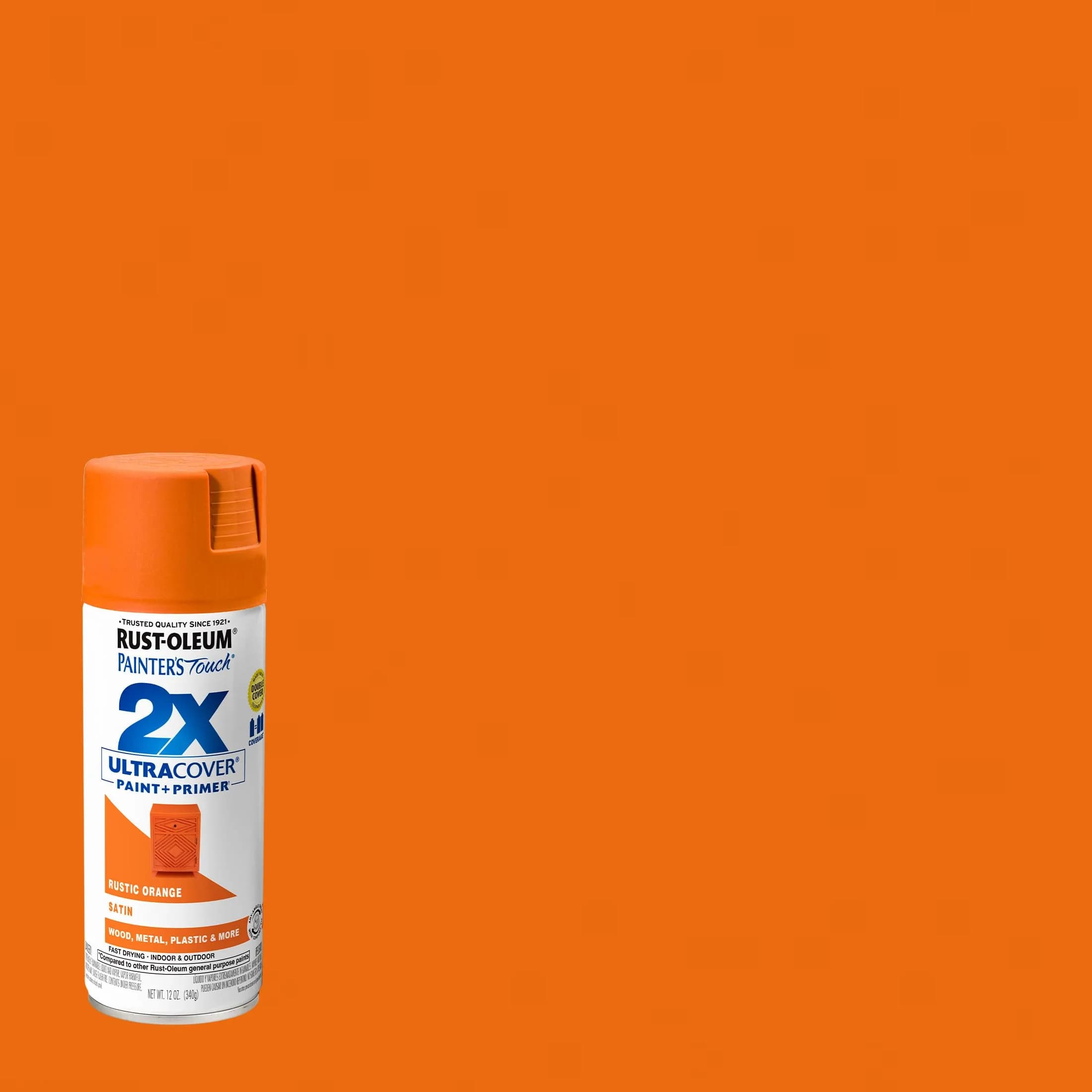 Rust-Oleum Painter's Touch 2X Ultra Cover Spray Paint, Satin Rustic Orange, 340g - view 2