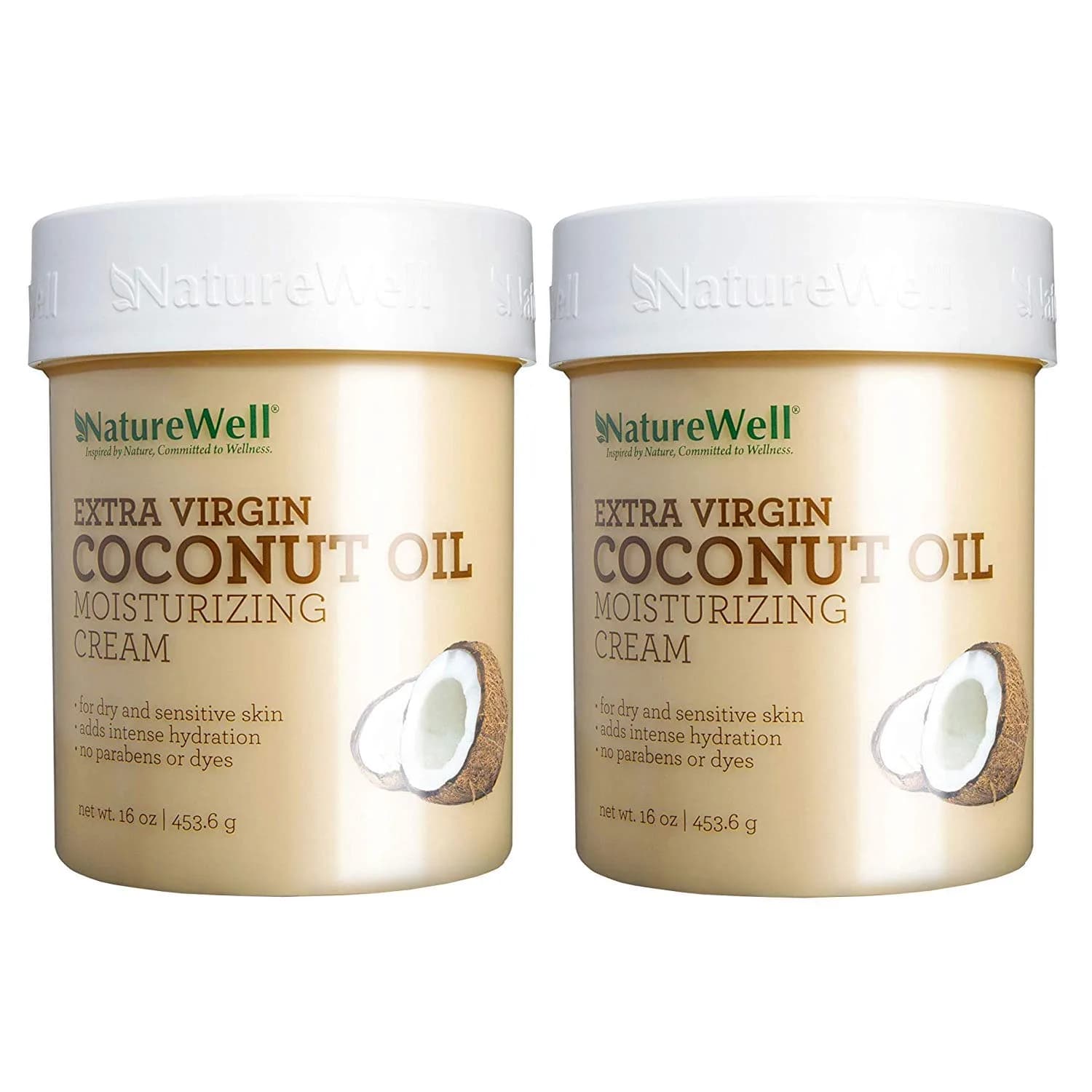 NATURE WELL Coconut + MCT Moisturizing Cream 16 Oz | Heavy Hydration for All Skin Types — multi-colored