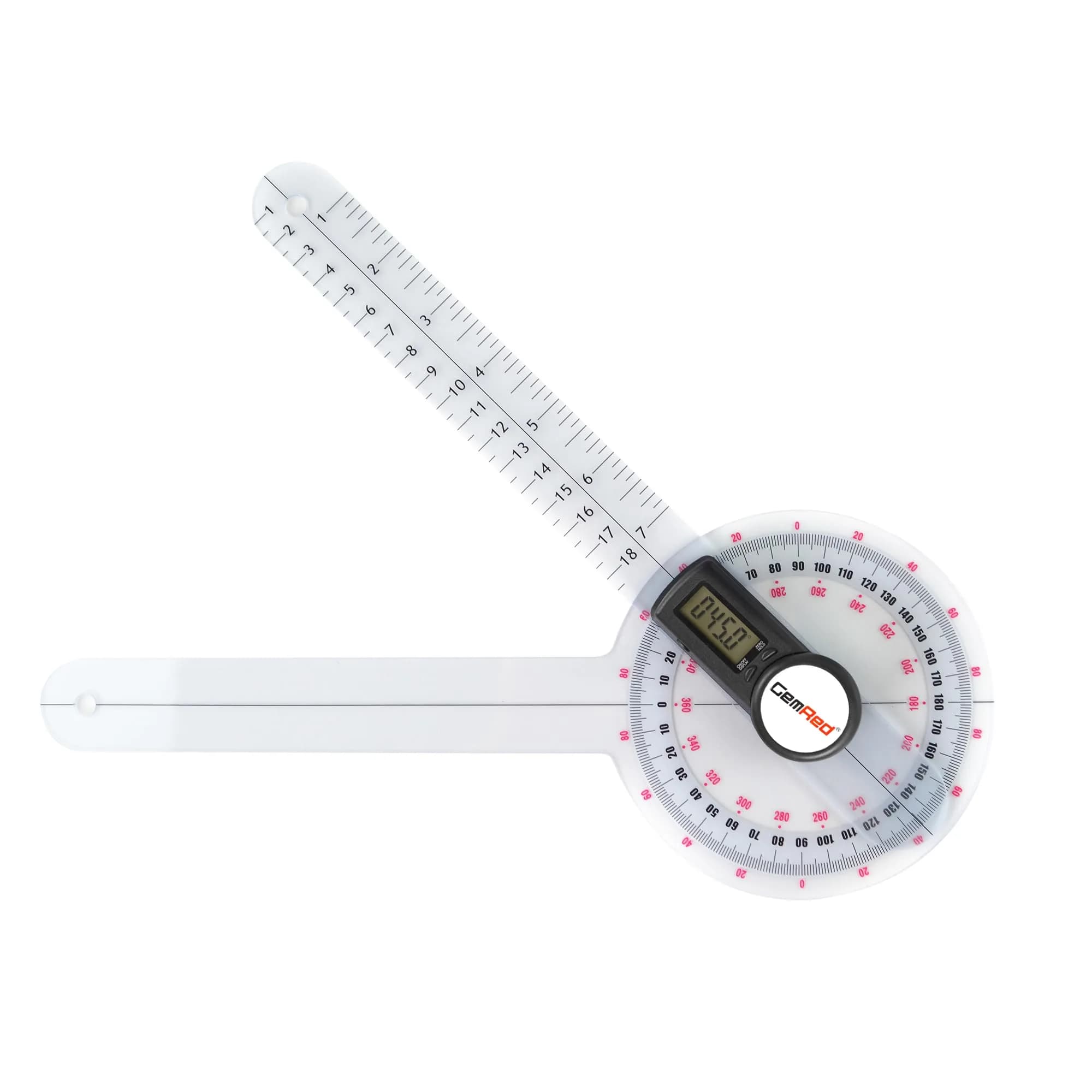GemRed 12-Inch Digital Goniometer 300mm (11.81 inches) | Accurate Joint ROM Measurement Tool