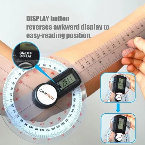 GemRed 12-Inch Digital Goniometer 300mm (11.81 inches) | Accurate Joint ROM Measurement Tool thumbnail 5