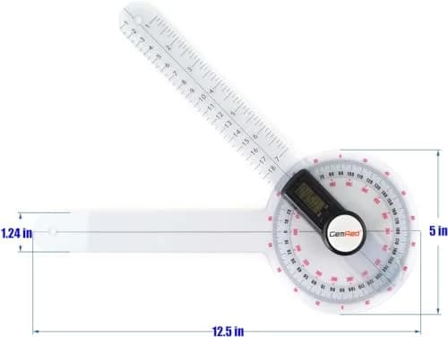 GemRed 12-Inch Digital Goniometer 300mm (11.81 inches) | Accurate Joint ROM Measurement Tool thumbnail 6