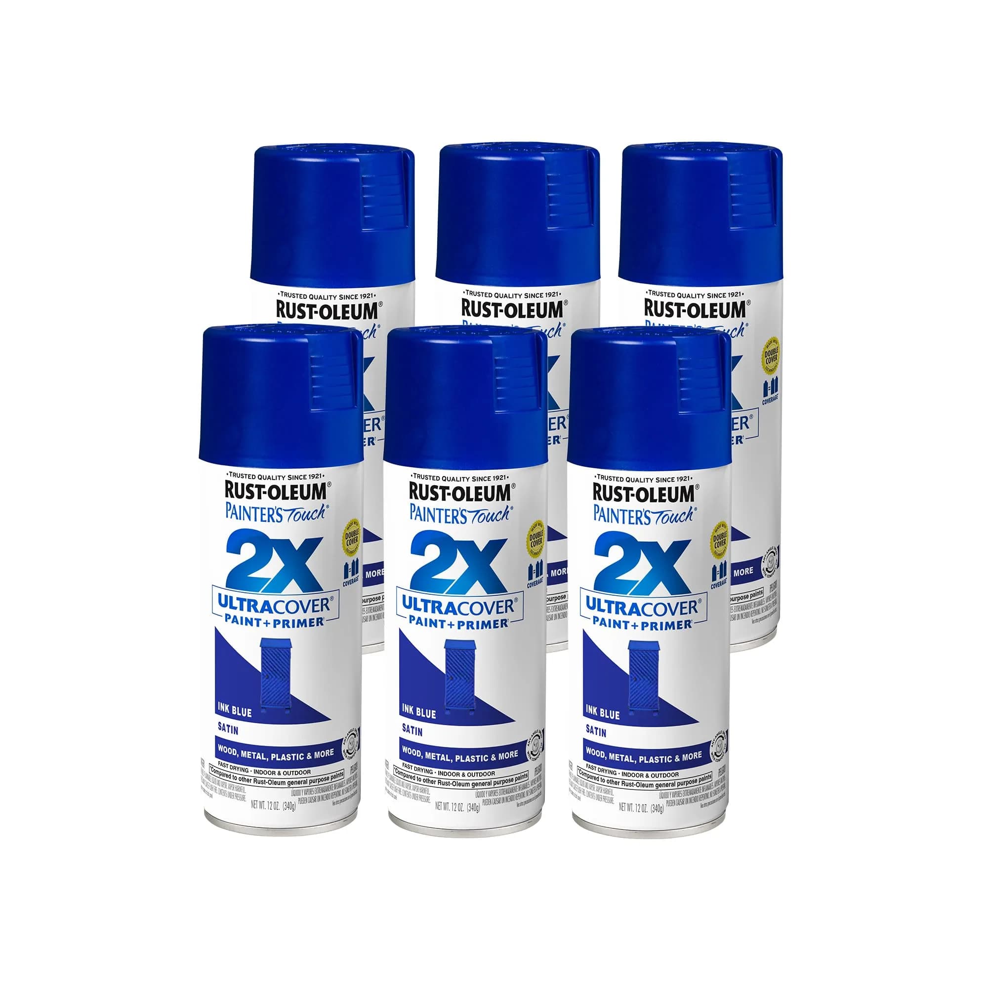 Rust-Oleum Painter's Touch 2X Ultra Cover Satin Ink Blue Spray Paint, 340g - main product image