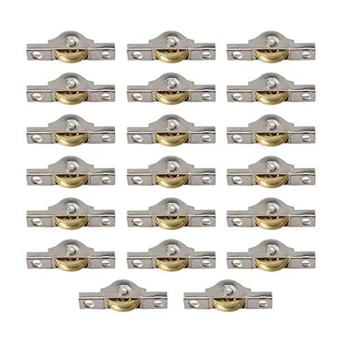 RDEXP Sliding Roller Wheel Set of 20 | 20mm Diameter Slotted Wheel for Wardrobes, Cabinets, Bookcases, Doors, Windows thumbnail 1
