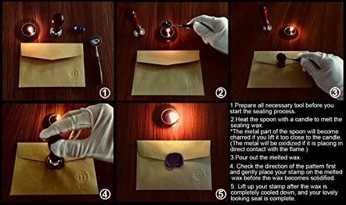 MCEAL Large Silver Brass Wax Seal Stamp 1 1/5" (30mm) Diameter | Regal Letter D for Invitations & Gifts thumbnail 5