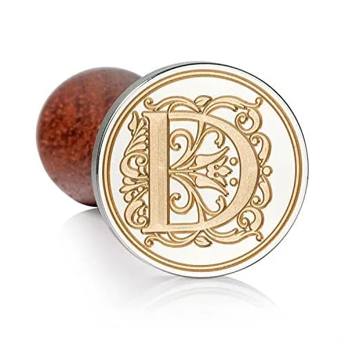 MCEAL Large Silver Brass Wax Seal Stamp 1 1/5" (30mm) Diameter | Regal Letter D for Invitations & Gifts thumbnail 2