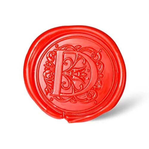 MCEAL Large Silver Brass Wax Seal Stamp 1 1/5" (30mm) Diameter | Regal Letter D for Invitations & Gifts thumbnail 3