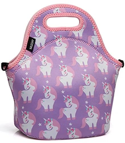 VASCHY Insulated Lunch Bag for Children 29x15x30cm Unicorn | Waterproof Neoprene Thermal Tote thumbnail 1