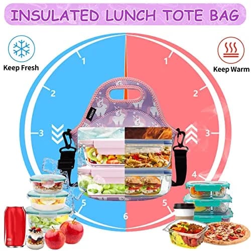 VASCHY Insulated Lunch Bag for Children 29x15x30cm Unicorn | Waterproof Neoprene Thermal Tote thumbnail 2