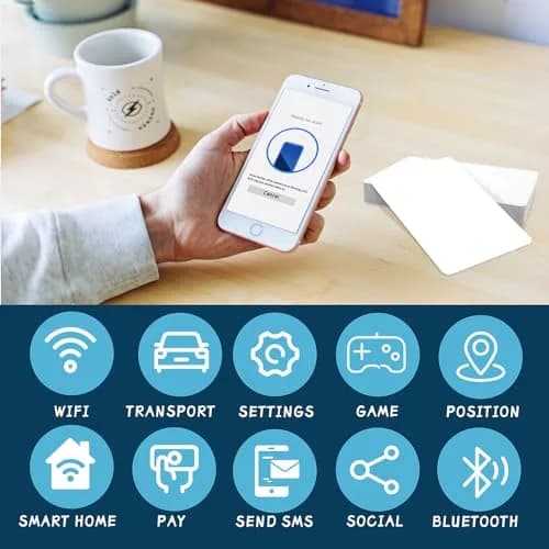 Timeskey NFC Inkjet NFC Cards 20pcs | NTAG215 Chip, Printable, Glossy Finish, PVC, Rectangular (85×54mm) thumbnail 6