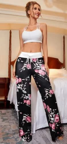 X-Image Stretchy Wide Leg Palazzo Lounge Joggers Pants for Women Large | Soft Breathable Fit thumbnail 4