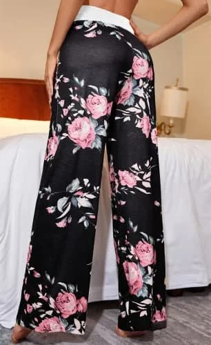 X-Image Stretchy Wide Leg Palazzo Lounge Joggers Pants for Women Large | Soft Breathable Fit thumbnail 2