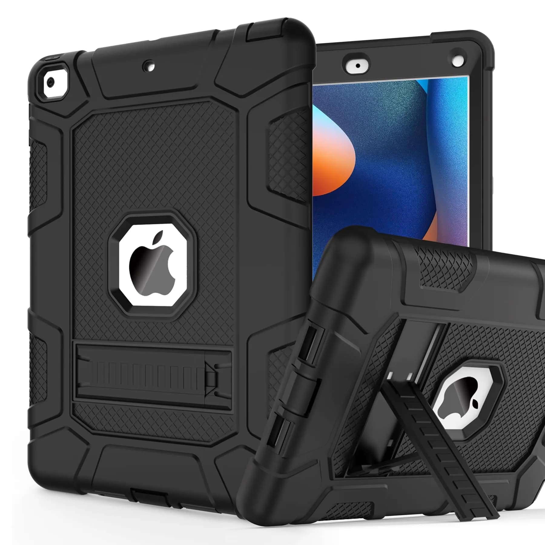 rantice iPad 6th/5th Gen Case 9.7 Inch | Heavy Duty Shockproof Rugged Cover with Kickstand — Black