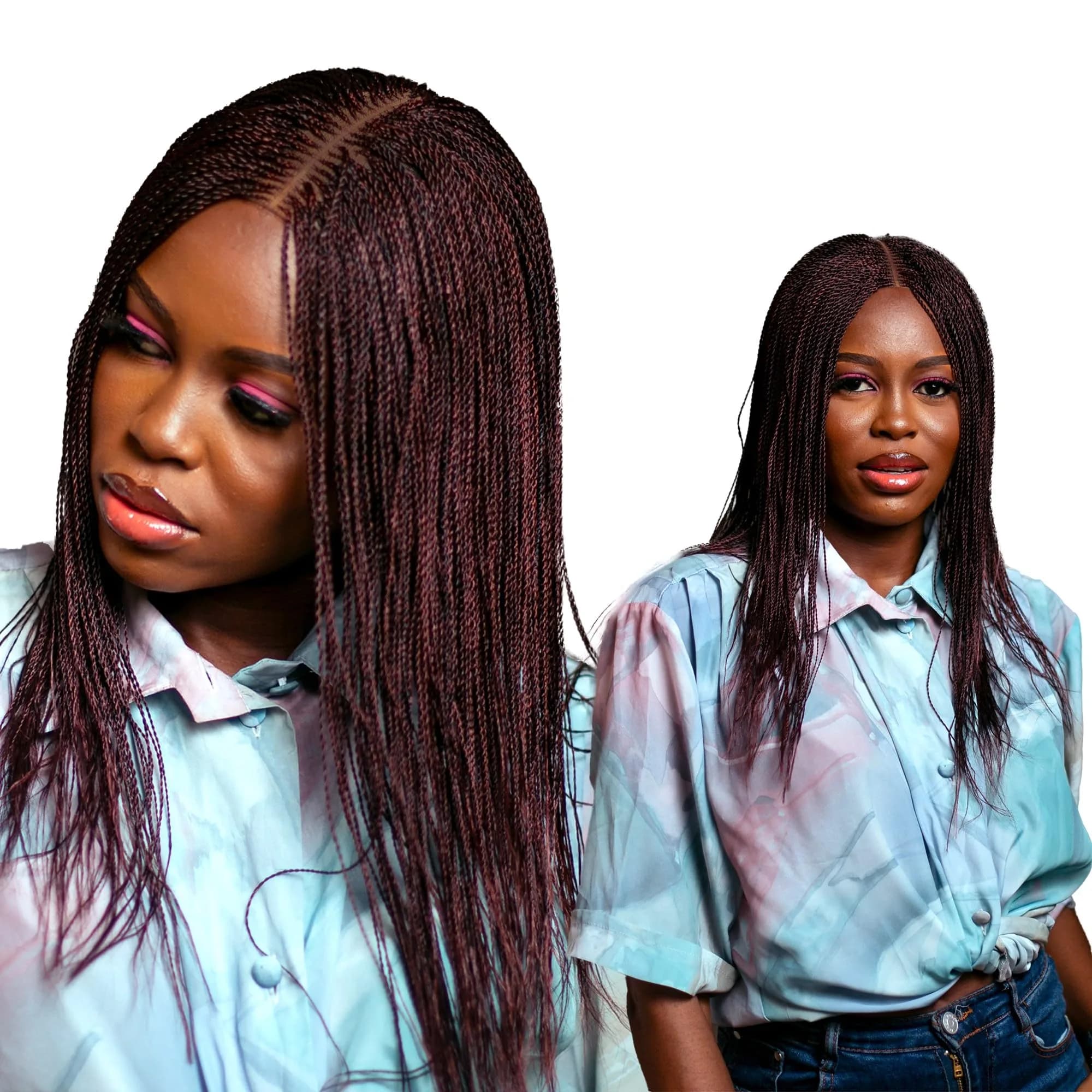 Wow Braids Twisted Wigs, Micro Million Twist Wig - Color 1/35 Mix - 18 Inches | Realistic Braided Style for Black Women — #135