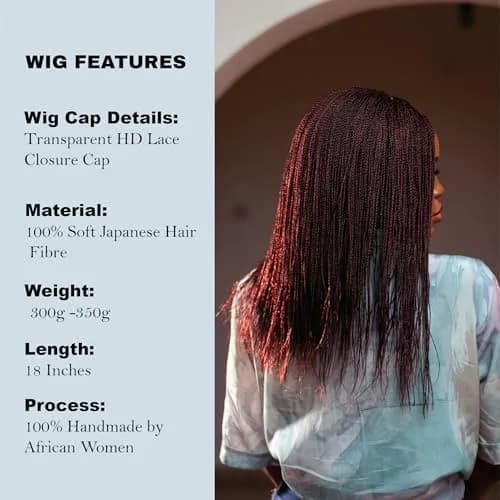 Wow Braids Twisted Wigs, Micro Million Twist Wig - Color 1/35 Mix - 18 Inches | Realistic Braided Style for Black Women thumbnail 4