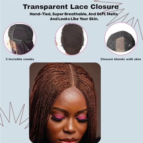 Wow Braids Twisted Wigs, Micro Million Twist Wig - Color 1/35 Mix - 18 Inches | Realistic Braided Style for Black Women thumbnail 3