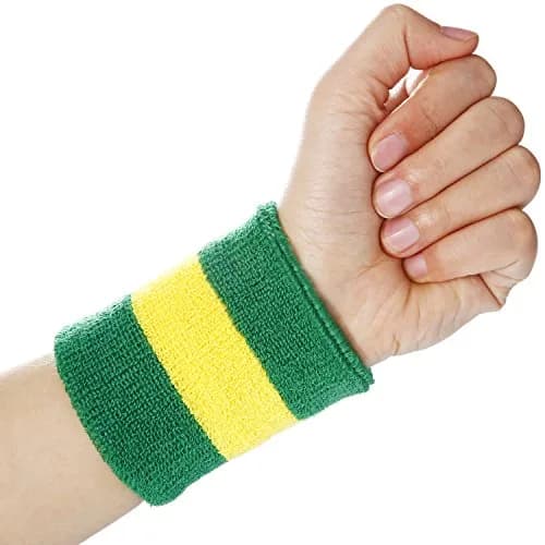 Willbond 3 Pcs Striped Sweatbands Set for Men | Breathable Moisture Wicking Athletic Cotton Sports Sweat Bands thumbnail 7