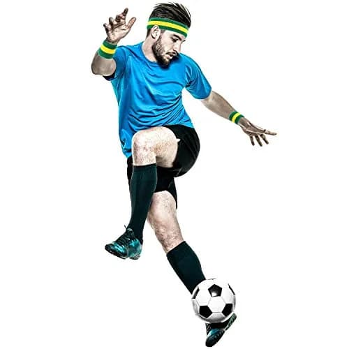 Willbond 3 Pcs Striped Sweatbands Set for Men | Breathable Moisture Wicking Athletic Cotton Sports Sweat Bands thumbnail 3