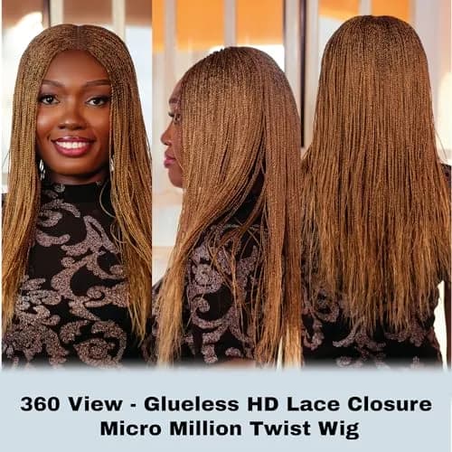 Wow Braids Micro Twist Wigs, 18 Inch Synthetic Braided Wig for Black Women, Color 27 thumbnail 5