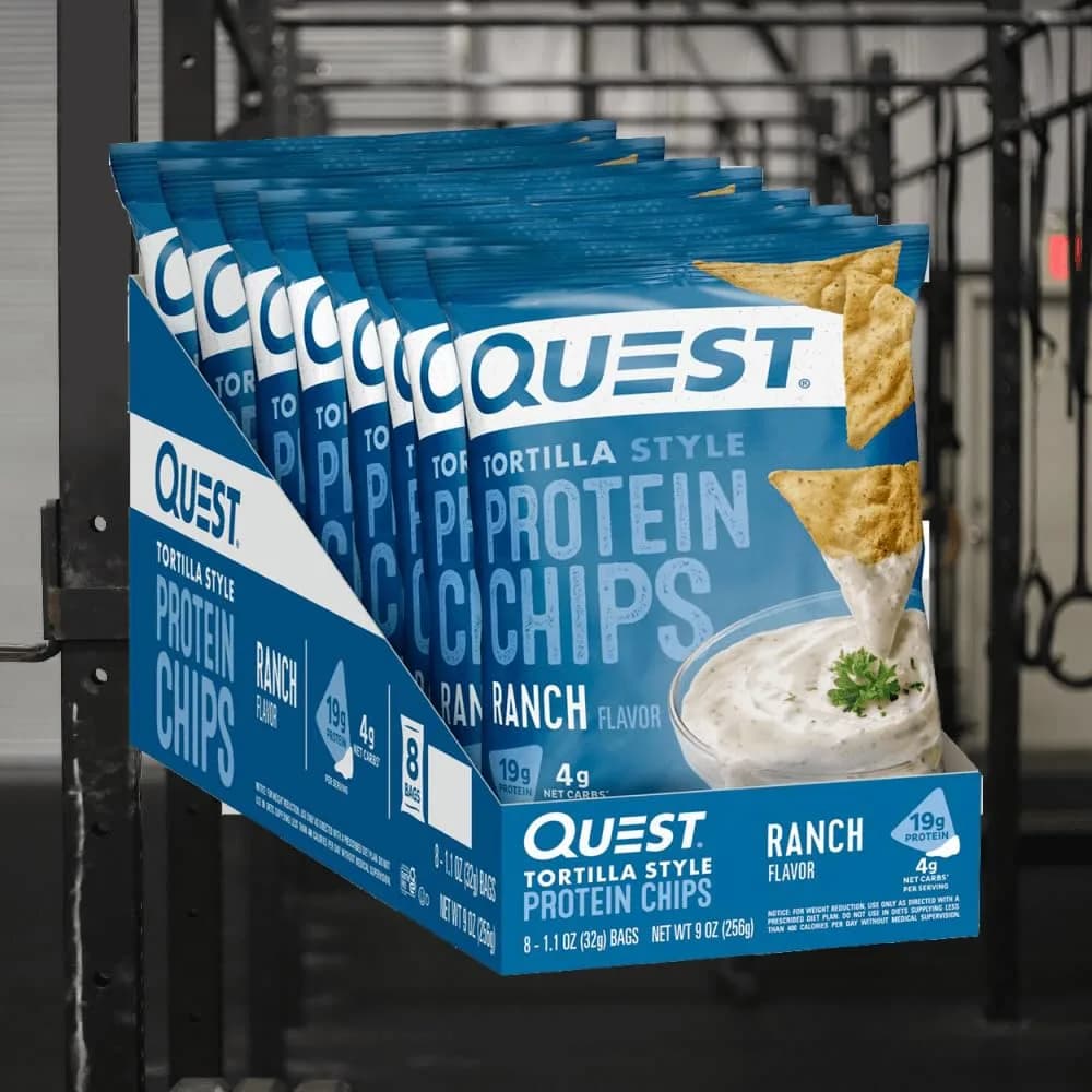 Quest Ranch Pizza Tortilla Style Protein Chips - 9 Ounce Bag | Gluten-Free Snack - view 2