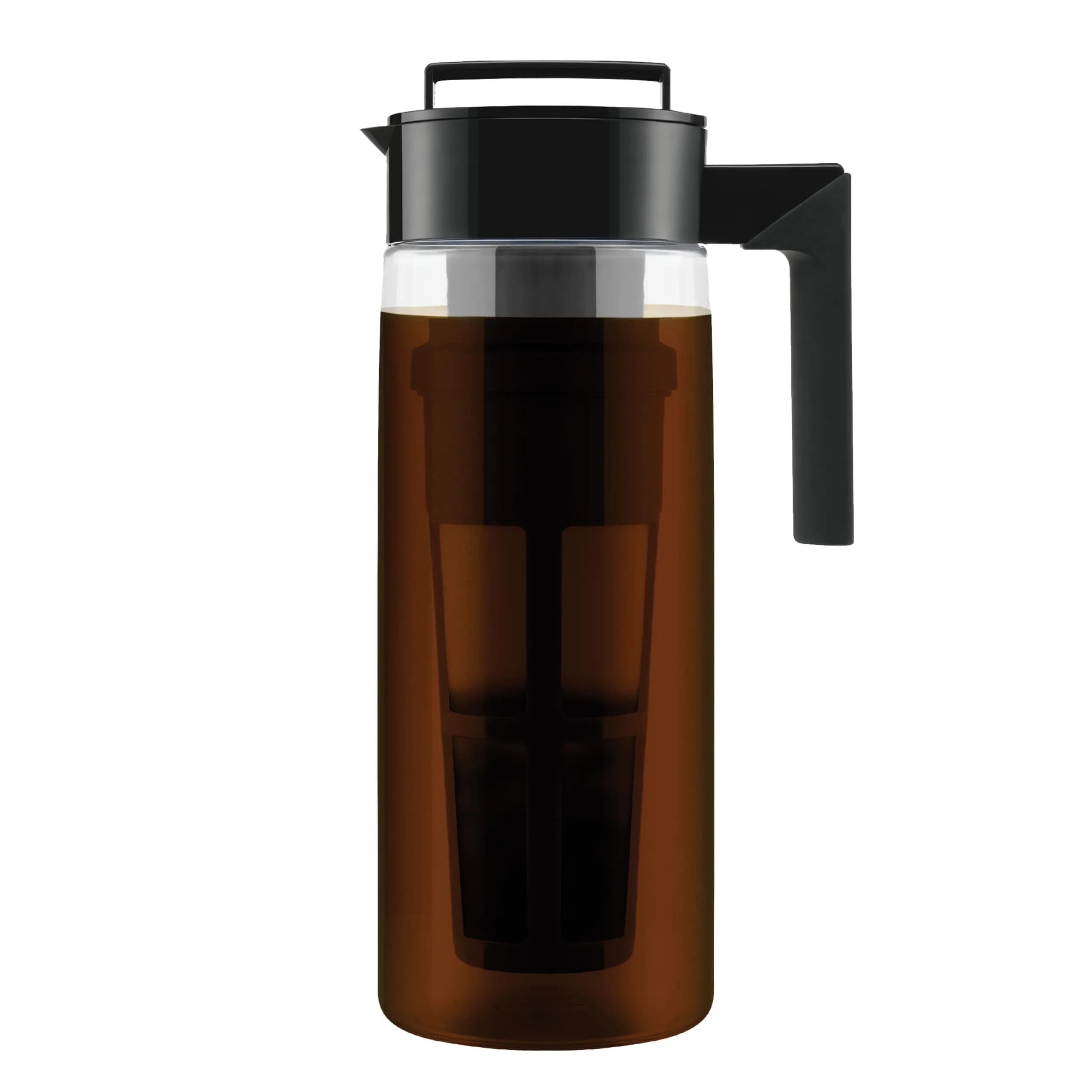 Takeya Deluxe Cold Brew Coffee Maker 1.89 L (2 qt) Black | Shatter-Proof Tritan Pitcher with Fine-Mesh Filter