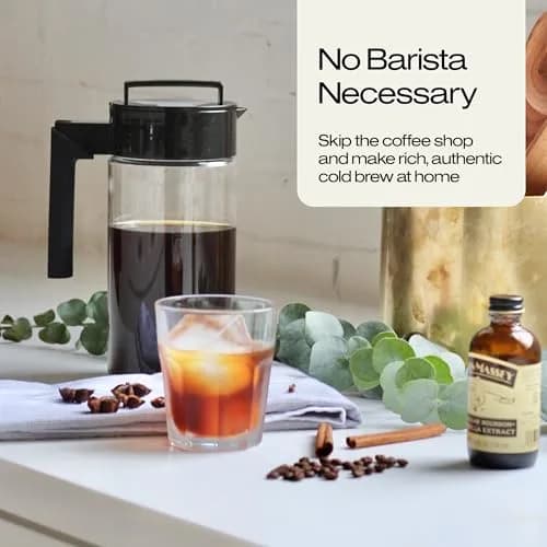 Takeya Deluxe Cold Brew Coffee Maker 1.89 L (2 qt) Black | Shatter-Proof Tritan Pitcher with Fine-Mesh Filter thumbnail 3