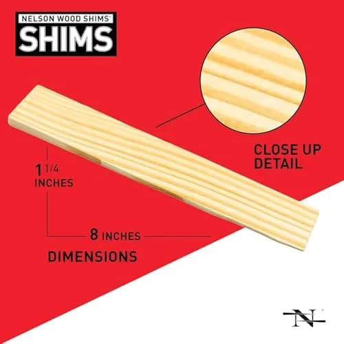 Nelson Wood Shims 8" | Kiln Dried Flat Wood for Leveling & Crafting thumbnail 4
