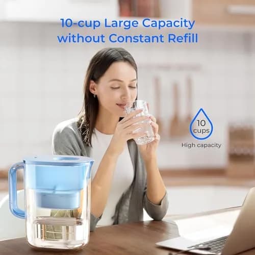Waterdrop Lucid Water Filter Pitcher 2.4L (10-Cup) | NSF Certified, 200-Gallon Long-Life Filter thumbnail 8