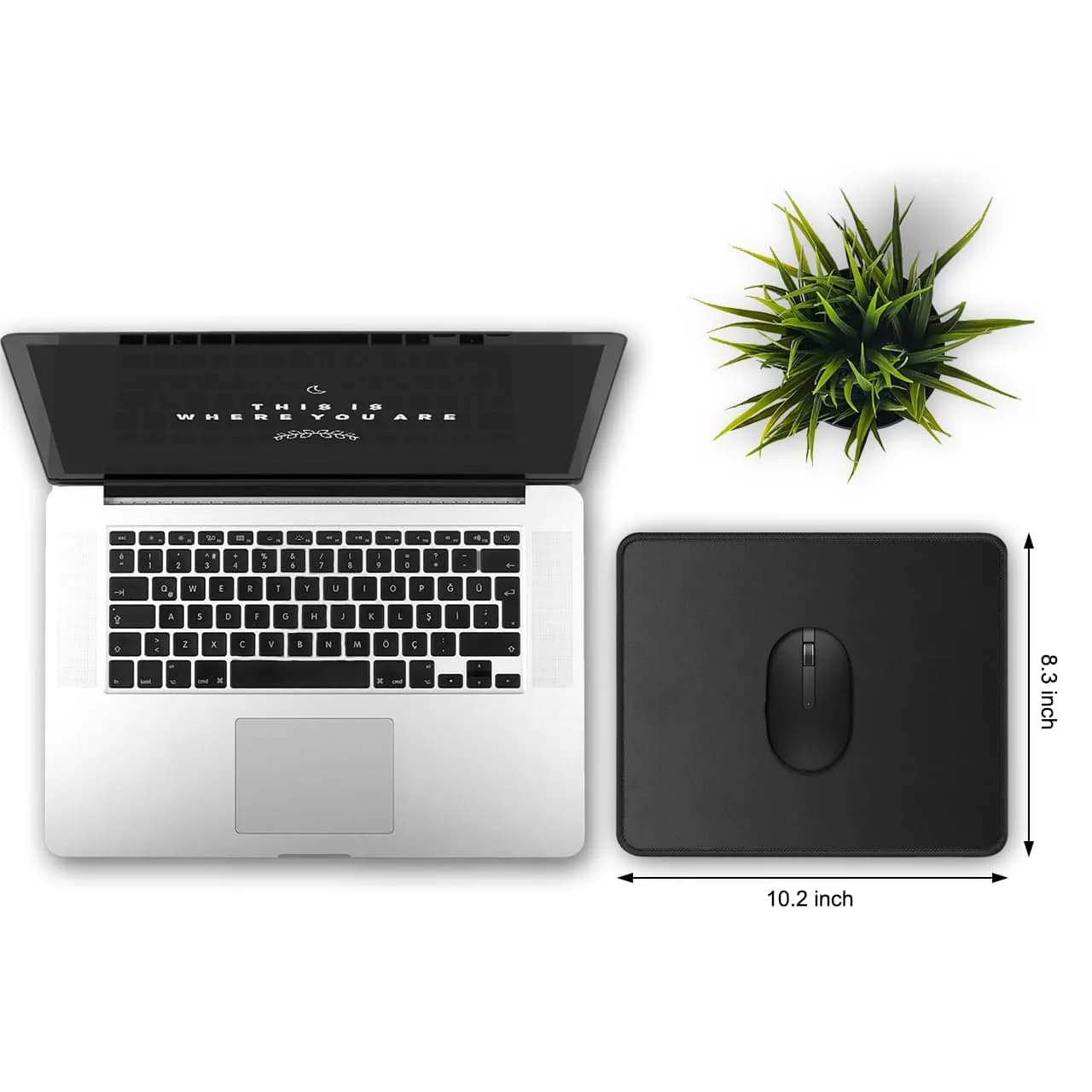 JIKIOU Black 3 Pack Mouse Pad with Stitched Edge, Comfortable Cloth Surface, Non-Slip Rubber Base (10.2x8.3inch) - view 2