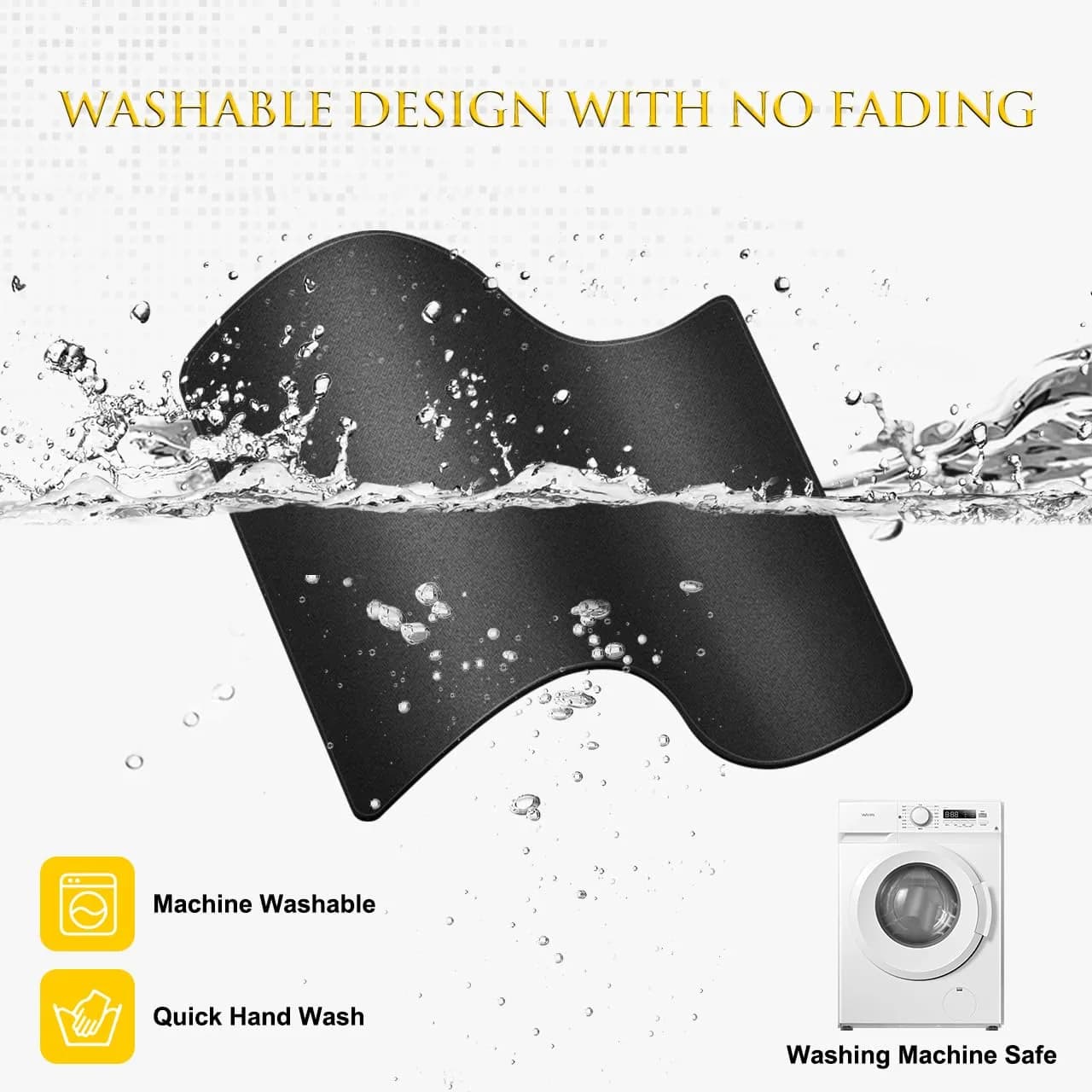 JIKIOU Black 3 Pack Mouse Pad with Stitched Edge, Comfortable Cloth Surface, Non-Slip Rubber Base (10.2x8.3inch) - view 6