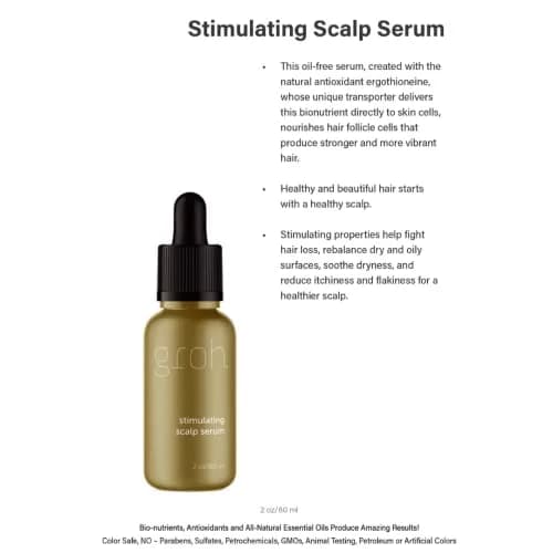 GROH Stimulating Scalp Serum 2.8 Fl Oz | Nourishes Follicles & Supports Hair Growth thumbnail 6