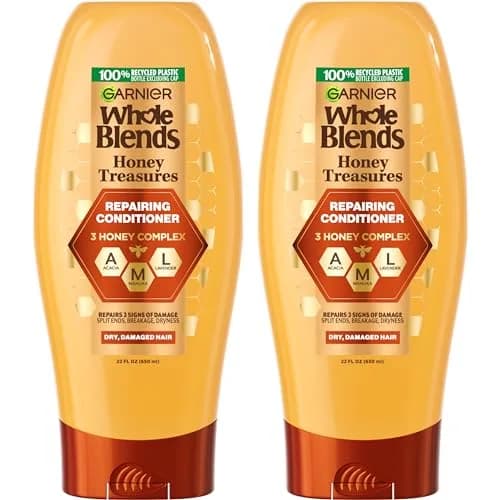 Garnier Whole Blends Honey Treasures Repairing Conditioner 44 fl oz (22 fl oz, 2 Count) | Repairs Dry, Damaged Hair thumbnail 1