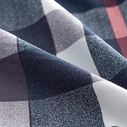 SUSYBAO Plaid Duvet Cover Queen 100% Cotton Navy Blue | Soft Checkered Gingham Bedding thumbnail 3