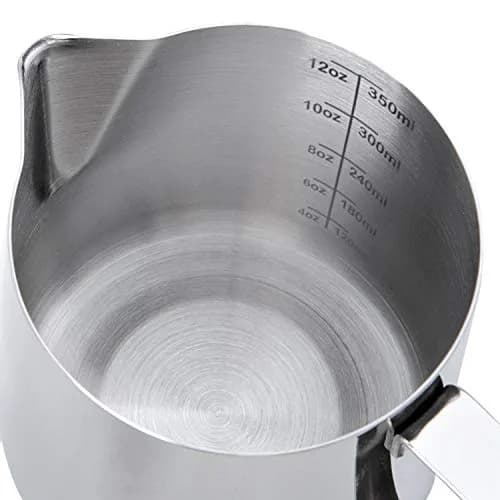SIKEMAY Milk Frothing Pitcher Cup 12oz | Stainless Steel Steaming Milk Jug for Latte Art & Cappuccino thumbnail 7