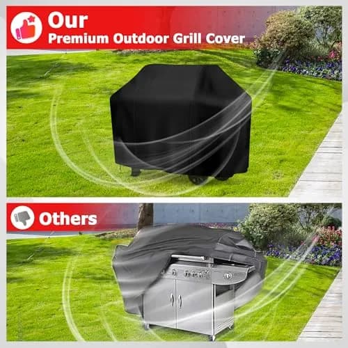 iCOVER 55 Inch Grill Cover, Black | Waterproof, UV-Resistant, Windproof BBQ Cover for Outdoor Grills thumbnail 6