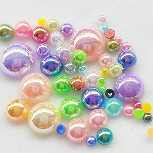 Chenkou Craft Beads 3000PCS 7 Sizes | Bright Color, Round Flatback Imitation Pearls thumbnail 4
