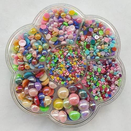 Chenkou Craft Beads 3000PCS 7 Sizes | Bright Color, Round Flatback Imitation Pearls thumbnail 5