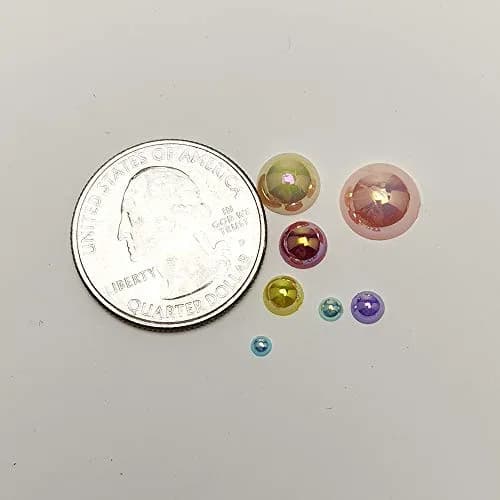 Chenkou Craft Beads 3000PCS 7 Sizes | Bright Color, Round Flatback Imitation Pearls thumbnail 6