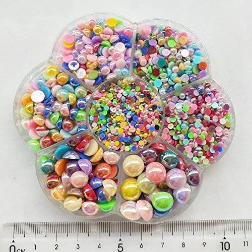 Chenkou Craft Beads 3000PCS 7 Sizes | Bright Color, Round Flatback Imitation Pearls thumbnail 2