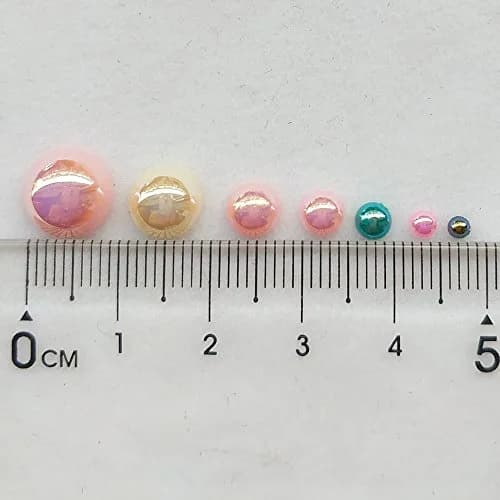 Chenkou Craft Beads 3000PCS 7 Sizes | Bright Color, Round Flatback Imitation Pearls thumbnail 3